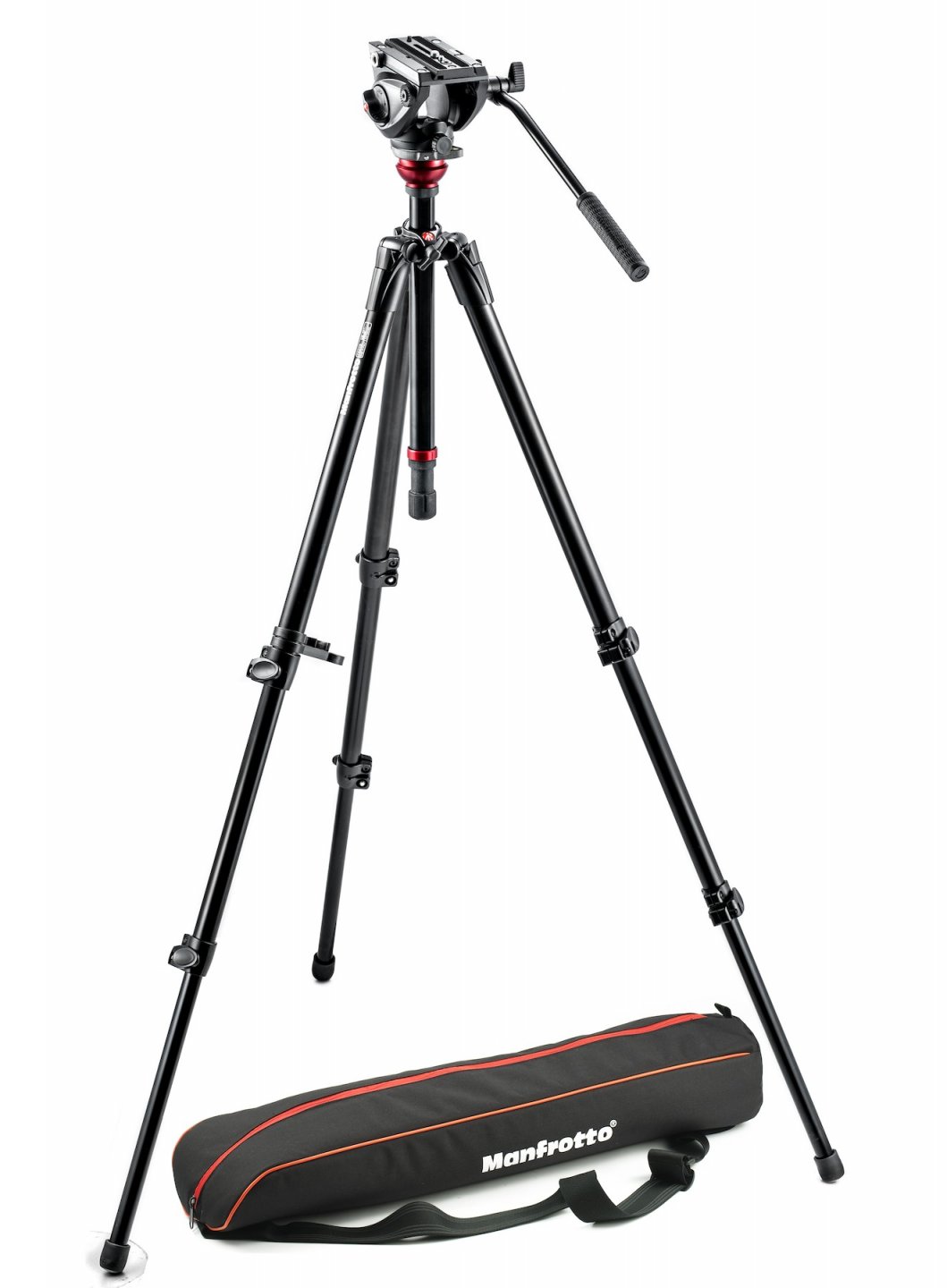 Manfrotto Lightweight tripod with fluid video head and aluminium legs MVH500AH,755XBK Tripod