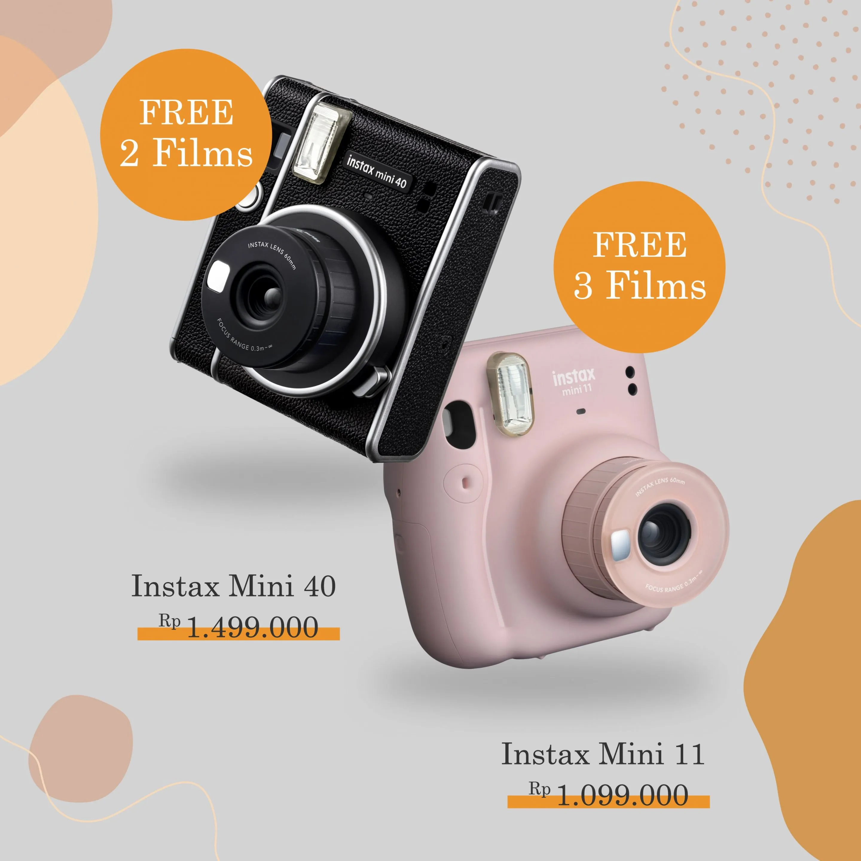 Fujifilm Instax Mini 40 Kamera Instan Kamera Instax Tas Kamera