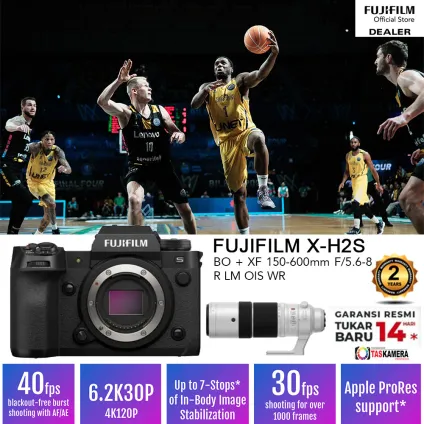 Kamera Mirrorless Fujifilm XH2S Body Only  Lensa XF XF 150600mm F568 R LM OIS WR