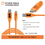 Tether Tools USB 30 to USB C Orange 46m CUC3215ORG