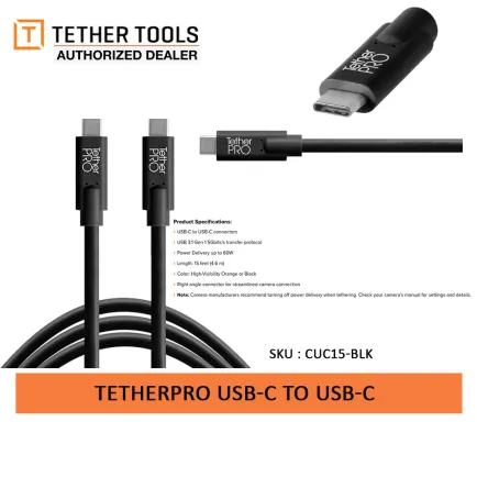 Tether Cables and Acc Tether Tools USB C to USB C Black (4.6m) CUC15-BLK 1 ~item/2024/10/17/tether_tools_usb_c_to_usb_c__8