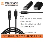 Tether Cables and Acc Tether Tools USB C to 20 Micro B 5 Pin Black 46m CUC2515BLK