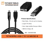 Tether Cables and Acc Tether Tools USB C to 30 Micro B Black 46m CUC3315BLK