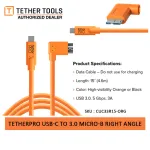 Tether Cables and Acc Tether Tools USB C to 30 Micro B Right Angle 46m CUC33R15ORG