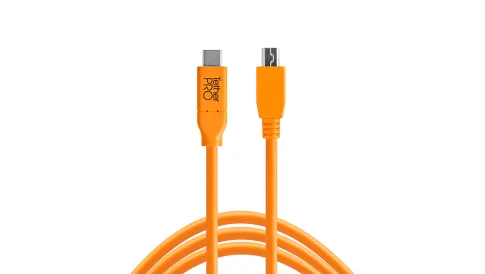 Tether Cables and Acc Tether Tools USB C to USB 2.0 Mini B 5 Pin Orange (4.6m) CUC2415-ORG 2 ~item/2024/10/19/tether_tools_usb_c_to_mini_b_5_pin__1