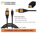 Tether Cables and Acc Tether Tools USB 20 to Mini B 5 Pin Black 46m CU5450