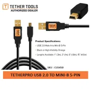 Tether Cables and Acc Tether Tools USB 2.0 to Mini B 5 Pin Black (4.6m) CU5450