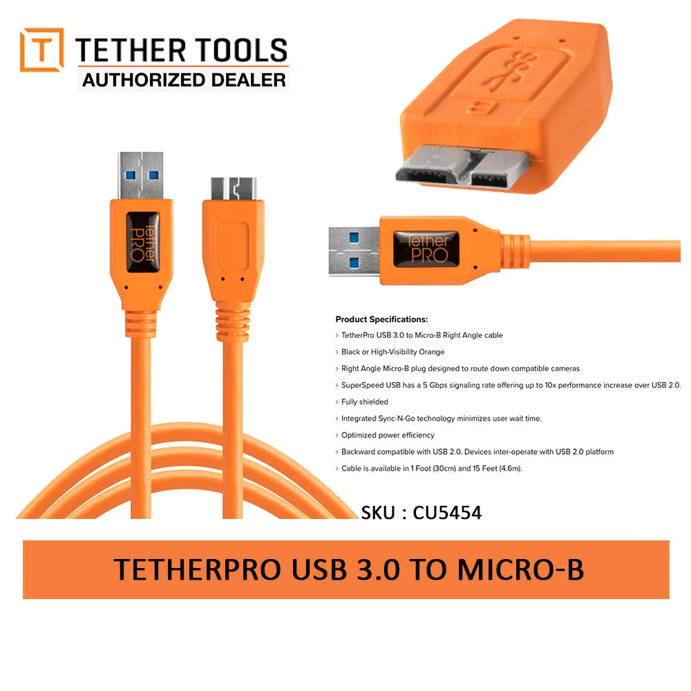Tether Tools Micro-B Orange CU5454 Tether Cables and Acc Tas  Kamera Indonesia