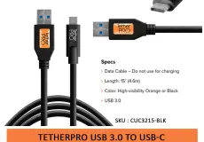 Tether Cables and Acc Tether Tools USB 3.0 to USB C Black (4.6m) Tether Pro CUC3215-BLK 1 ~item/2024/9/27/tether_tools_usb_3_to_usb_c__10