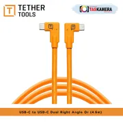Tether Cables and Acc Tether Tools USB C to USB C Dual Right Angle Orange (4.6m) Tether Pro CUC15RT2RT-ORG