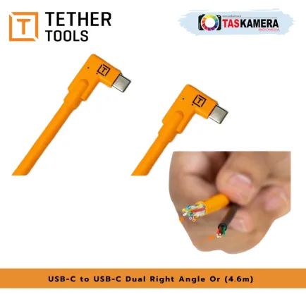 Tether Cables and Acc Tether Tools USB C to USB C Dual Right Angle Orange (4.6m) Tether Pro CUC15RT2RT-ORG 2 ~item/2024/9/27/tether_tools_usb_c_to_usb_c__11