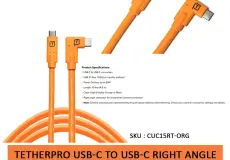 Tether Cables and Acc Tether Tools USB C to USB C Right Angle Orange (4.6m) Tether Pro CUC15RT-ORG 1 ~item/2024/9/27/tether_tools_usb_c_to_usb_c__7