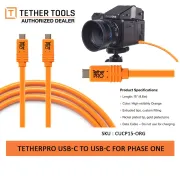 Tether Cables and Acc Tether Tools USB C to USB C for Phase One Orange (4.6m) CUCP15-ORG