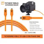Tether Tools USB C to USB C for Phase One Orange 46m CUCP15ORG