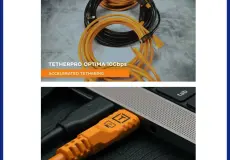 Tether Cables and Acc Tether Tools Optima 10G USB C to USB C Straight to Right Angle 9,4m CUC31RTG2-ORG 4 ~item/2025/6/2/optima_usb_c_to_usb_c_straight_to_right_angle_94m__2