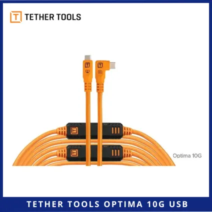 Tether Cables and Acc Tether Tools Optima 10G USB C to USB C Straight to Right Angle 94m CUC31RTG2ORG