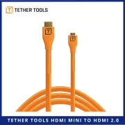 Tether Cables and Acc Tether Tools HDMI Mini to HDMI 2.0 Orange 4,6m - Kabel TetherPro H2C15-ORG