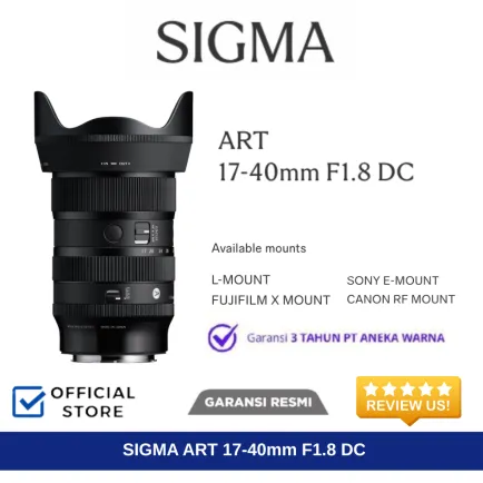 Lensa SIGMA 17-40MM F1.8 Lensa Kamera Mirrorless APSC - Garansi Resmi 2 ~item/2025/8/14/sigma_1740mm_f18_2