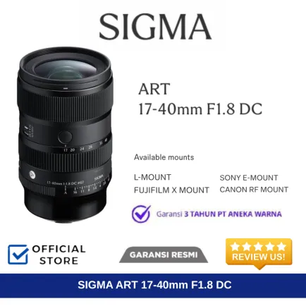 Lensa SIGMA 17-40MM F1.8 Lensa Kamera Mirrorless APSC - Garansi Resmi 4 ~item/2025/8/14/sigma_1740mm_f18_4