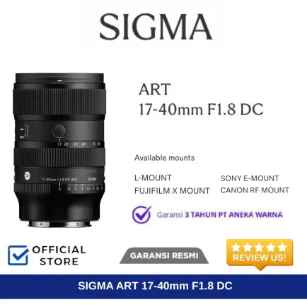 Lensa SIGMA 17-40MM F1.8 Lensa Kamera Mirrorless APSC - Garansi Resmi 5 ~item/2025/8/14/sigma_1740mm_f18_5